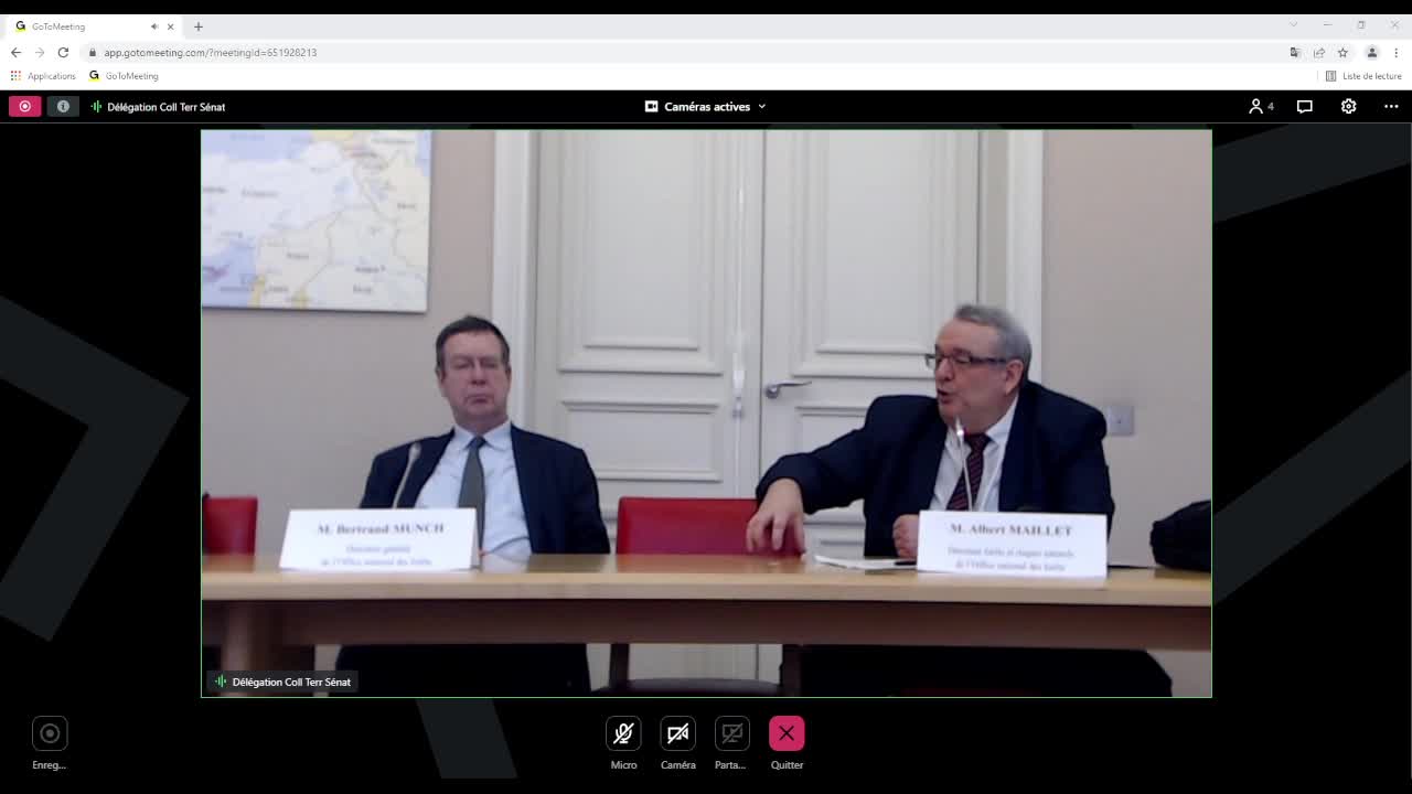 Auditions dans le cadre de la Mission conjointe de contrôle sur la sécurisation de la chasse