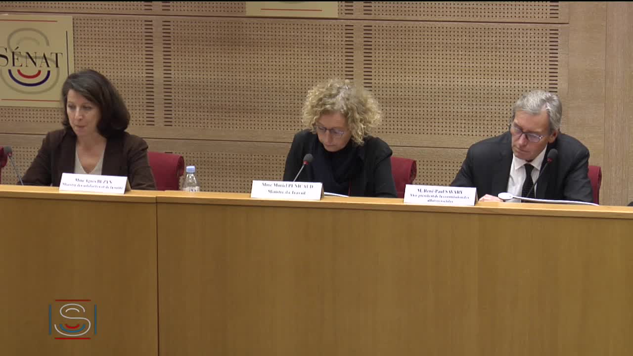 Audition de Mme Agnès Buzyn, ministre des solidarités et de la santé, et de Mme Muriel Pénicaud, ministre du travail, sur le projet de loi portant mesures d'urgence économiques et sociales, sous réserve de son dépôt