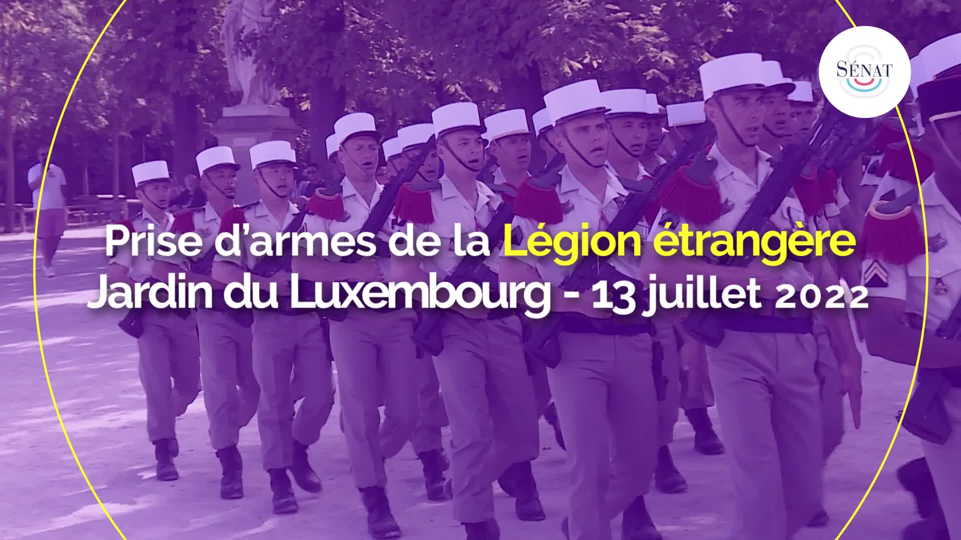 Prise d'armes de la Légion étrangère au Jardin du Luxembourg